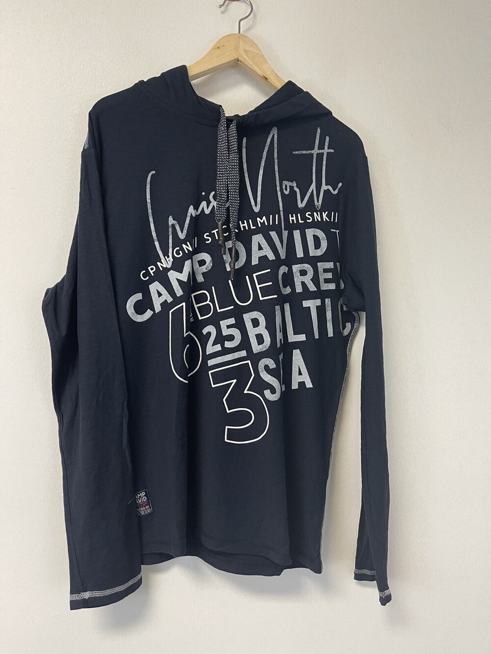 Camp David Hoodie Mens 2XL Blue Lightweight Sweatshirt Pullover N110